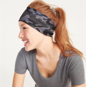 ☘️ 3/$15 🆕 Old Navy Active Headband Head-wrap Green & Black Camouflage Print